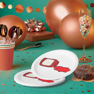 Spilled Jam Cute Red Jelly Jar Paper Plate