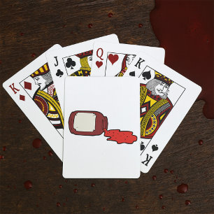 Spilled Jam Cute Red Jelly Jar  Playing Cards