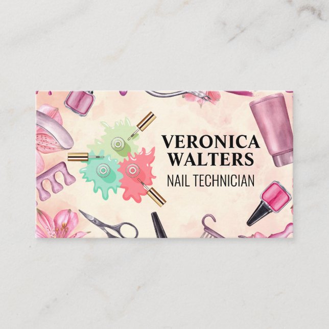 Spilled Nail Polish | Manicure Tools Loyalty Card (Front)