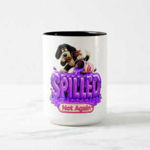 Spilled Not Again Funny Sarcastic Two-Tone Coffee Mug