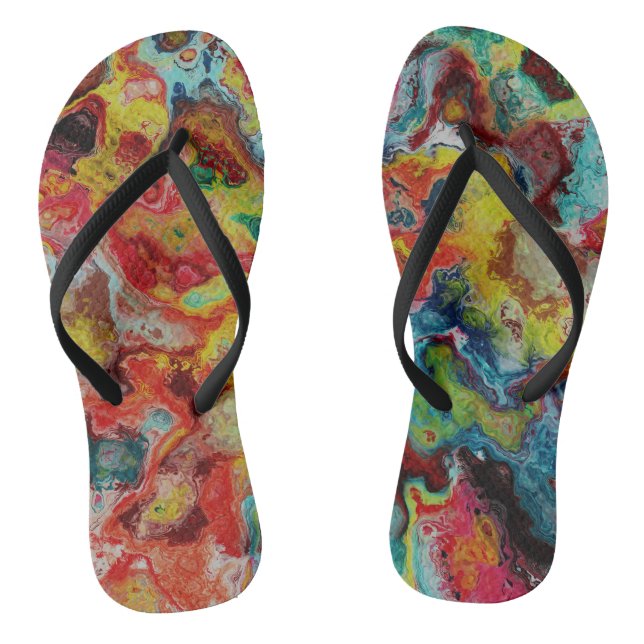 Spilled Paint Marble Thongs (Footbed)