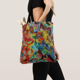 Spilled Paint Marble Tote Bag