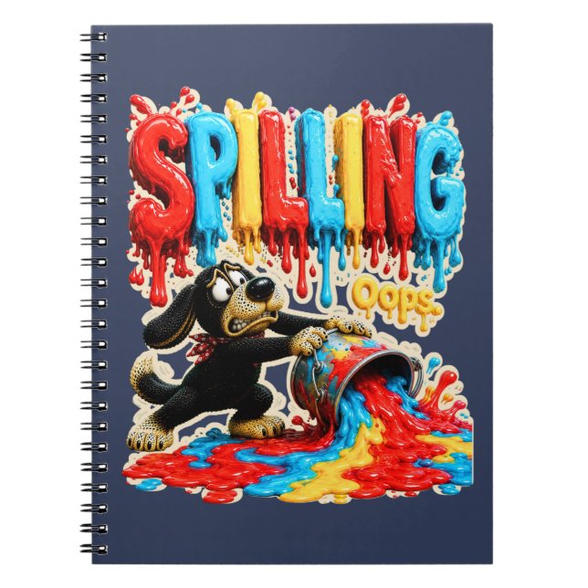 Spilling It Happens Funny T-Shirt Notebook (Front)