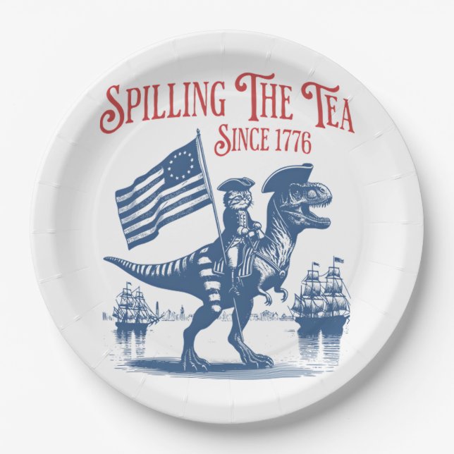 Spilling The Tea Since 1773 Cute Quote Paper Plate (Front)