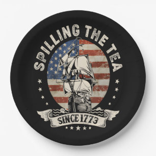 Spilling The Tea Since 1773 Patriotic 4Th Of July Paper Plate