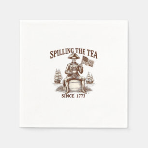 Spilling The Tea Since 1773 Patriotic Skeleton 4Th Napkin