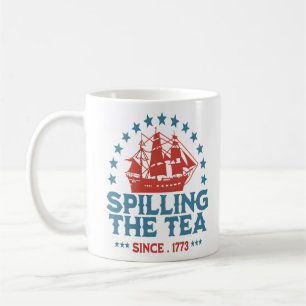 Spilling The Tea Since 1773 Red White Blue Funny 4 Coffee Mug