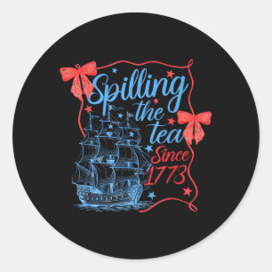 Spilling The Tea Since 1773 Vintage History Classic Round Sticker