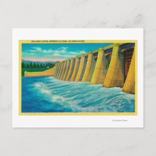 Spillway Gates on Bonneville Dam Postcard