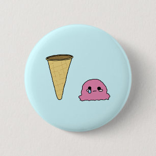 Spilt Ice Cream 6 Cm Round Badge