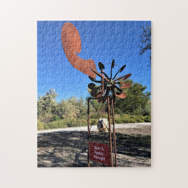 Spin a Happy Thought, Funny Sign Jigsaw Puzzle (Vertical)