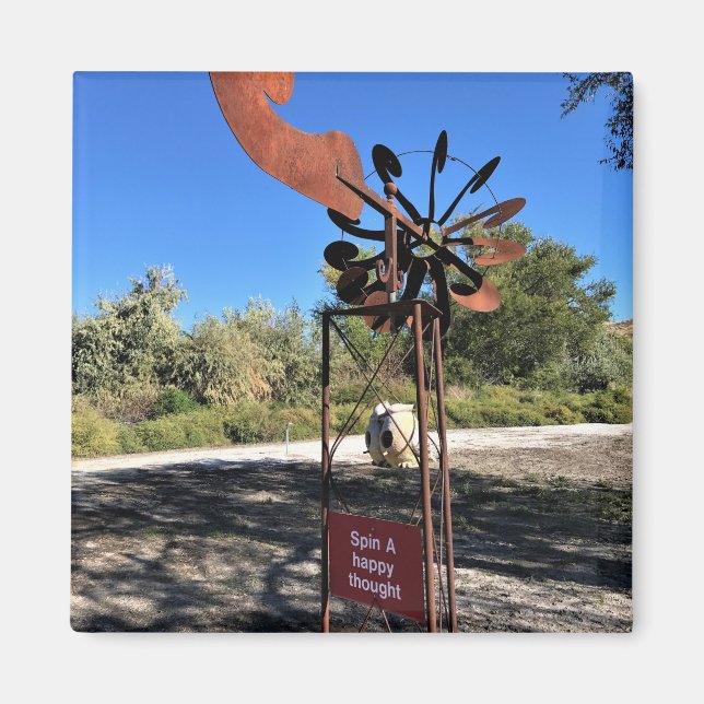 Spin a Happy Thought, Funny Sign Magnet (Front)