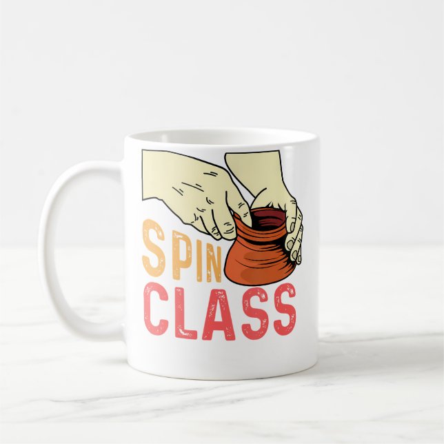 Spin Class Pottery Maker Coffee Mug (Left)