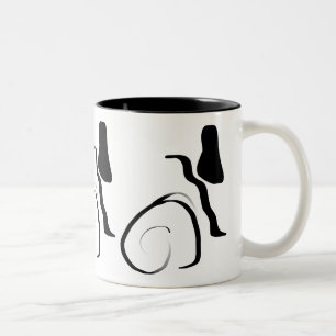 Spin Cycle: Abstract Black and White Two-Tone Coffee Mug