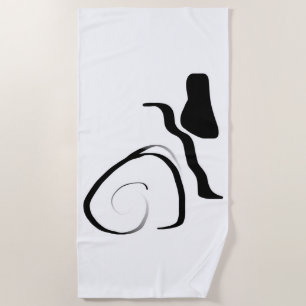 Spin Cycle: Abstract Black & White Beach Towel