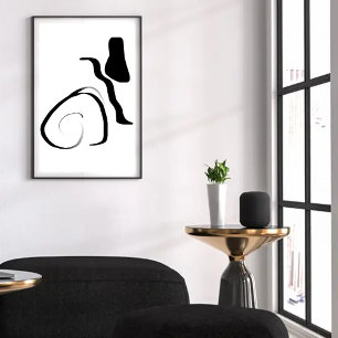 Spin Cycle: Abstract Black & White Canvas Print