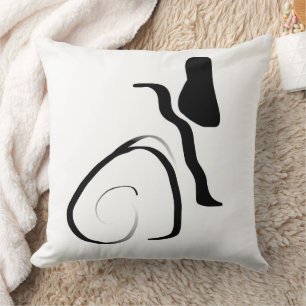 Spin Cycle: Abstract Black & White Cushion