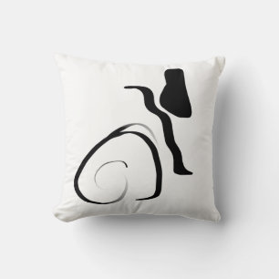 Spin Cycle: Abstract Black & White Cushion