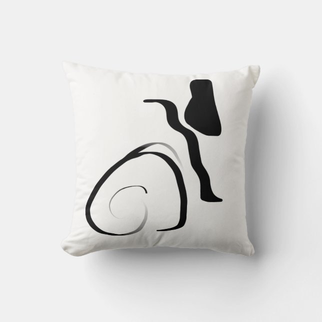 Spin Cycle: Abstract Black & White Cushion (Front)