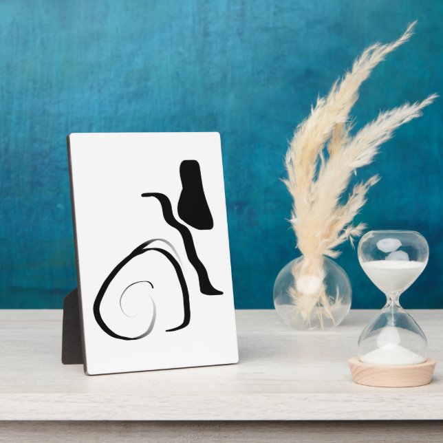 Spin Cycle: Abstract Black & White Plaque (Side)