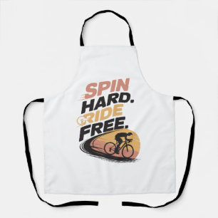 Spin Hard Ride Free Bicycling T-shirt Apron