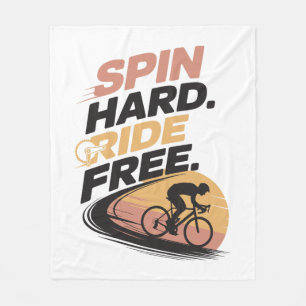 Spin Hard Ride Free Bicycling T-shirt Fleece Blanket