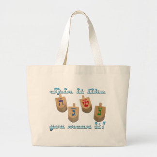 spin it like you mean it! large tote bag