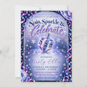 Spin Sparkle Hanukkah Invitation
