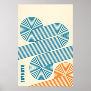 Spin The Blue Circle - Bauhaus Inspired  Art Print