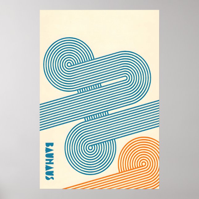 Spin The Blue Circle - Bauhaus Inspired  Art Print (Front)