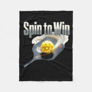 Spin to win pickleball player paddle ball court fleece blanket