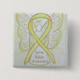 Spina Bifida Angel Awareness Ribbon Pins