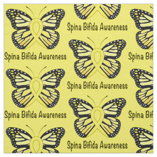 Spina Bifida Awareness Butterfly Ribbon Fabric