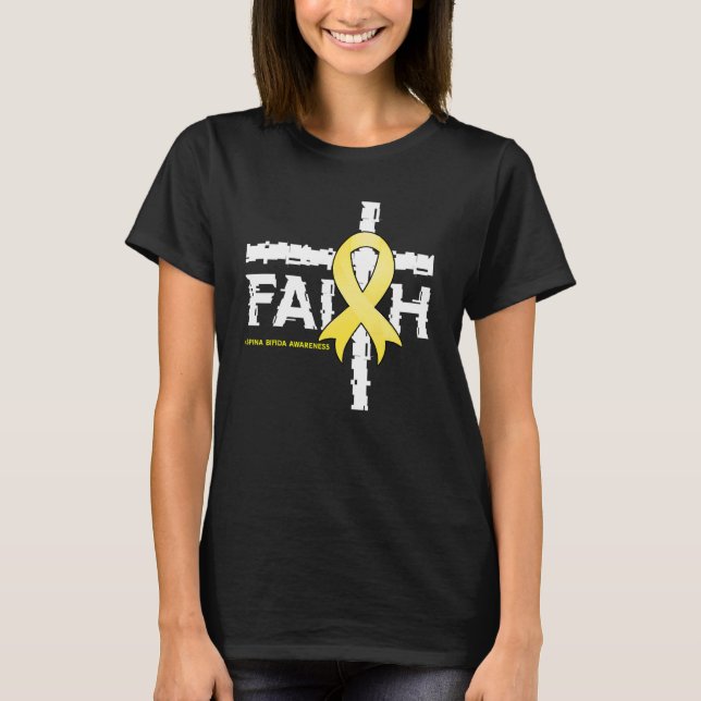 Spina Bifida Awareness Christian Faith & Cross 1 T-Shirt (Front)