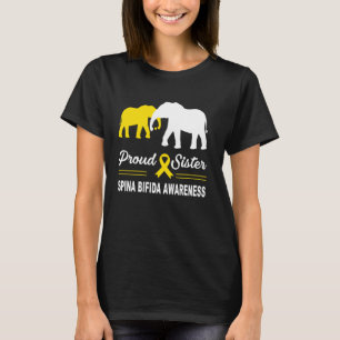 Spina Bifida Awareness Funny Elephant Yellow Siste T-Shirt