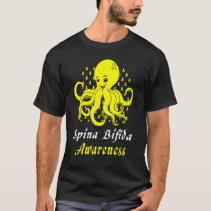 Spina Bifida Awareness  Octopus Yellow Support T-Shirt