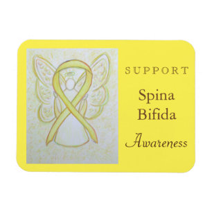 Spina Bifida Awareness Ribbon Angel Custom Magnet