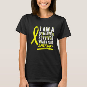 Spina Bifida Awareness Split Spine Survivor Yellow T-Shirt