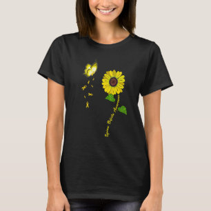 Spina Bifida Awareness Yellow Butterfly Sunflower T-Shirt