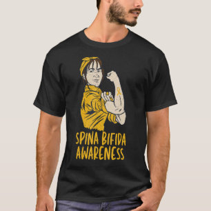 Spina Bifida Split Spine Awarness with Yellow Ribb T-Shirt