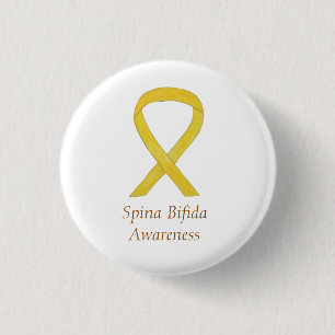 Spina Bifida Yellow Awareness Ribbon Pins