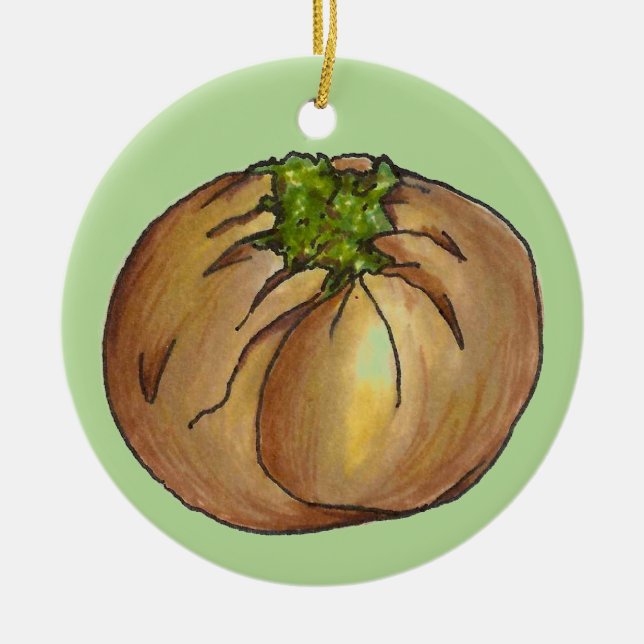 Spinach Knish Jewish Deli Cuisine Knishes Ceramic Ornament (Front)