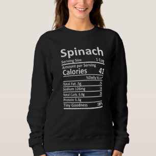 Spinach Nutrition Thanksgiving Costume Food Facts  Sweatshirt