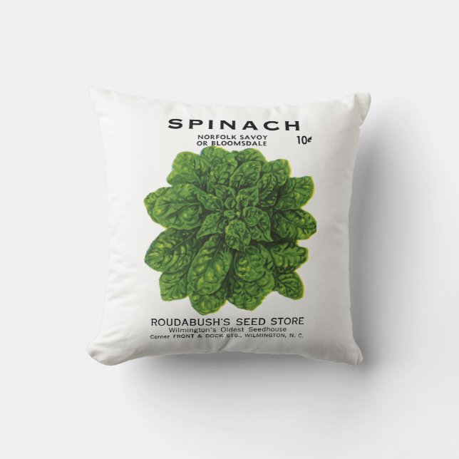 Spinach Seed Packet Label Cushion (Front)