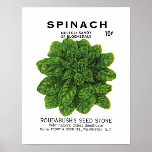Spinach Seed Packet Label Poster