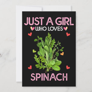 Spinach Shirt For Women Just A Girl Who Loves Spin Invitation