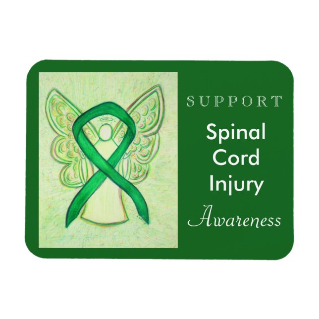 Spinal Cord Injury Awareness Ribbon Angel Magnets (Horizontal)