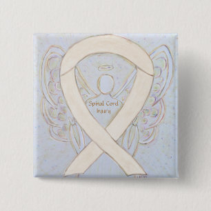 Spinal Cord Injury Awareness Ribbon Angel Pin