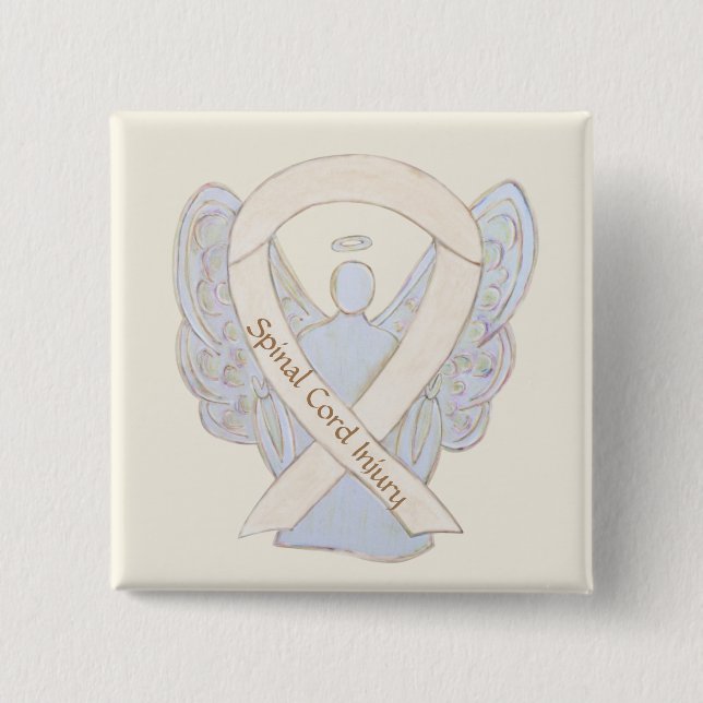 Spinal Cord Injury Awareness Ribbon Angel Pins (Front)