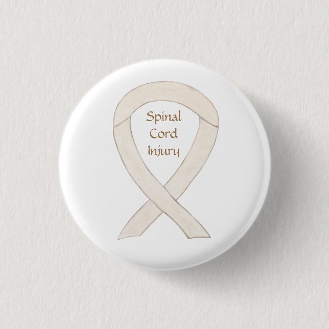 Spinal Cord Injury Awareness Ribbon Custom Button (Front)